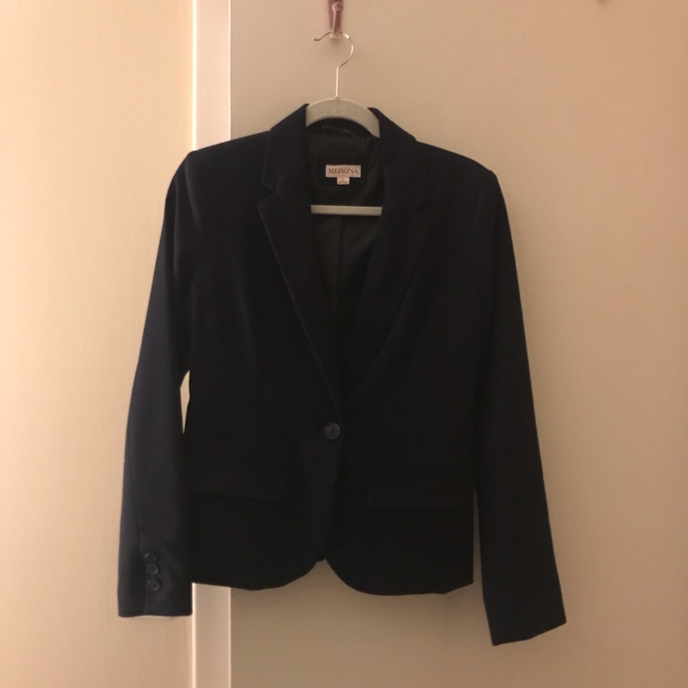 Navy blue suit jacket